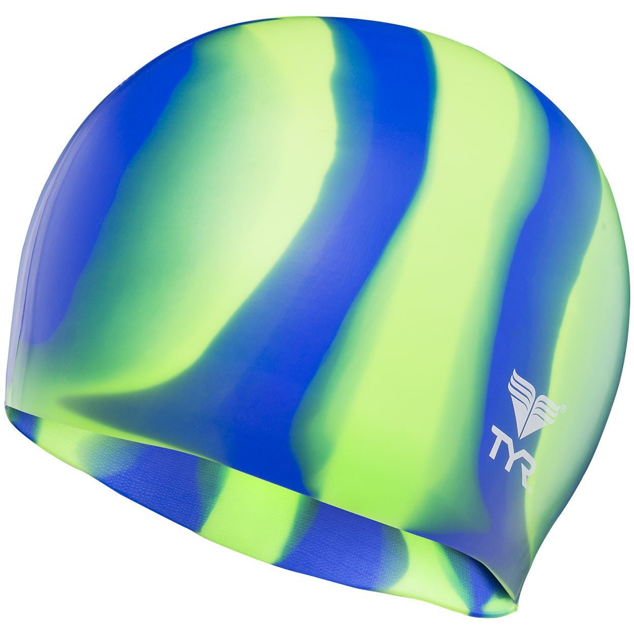 TYR Green/Blue Multi Colour Silicone Cap - Mangata Sport - TYR Swim Bike Run Triathlon