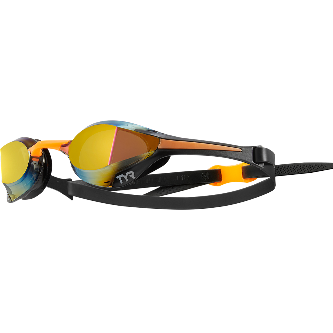 TYR Gold/Orange Tracer X Elite Mirrored Racing Goggles - Mangata Sport - TYR Swim Bike Run Triathlon