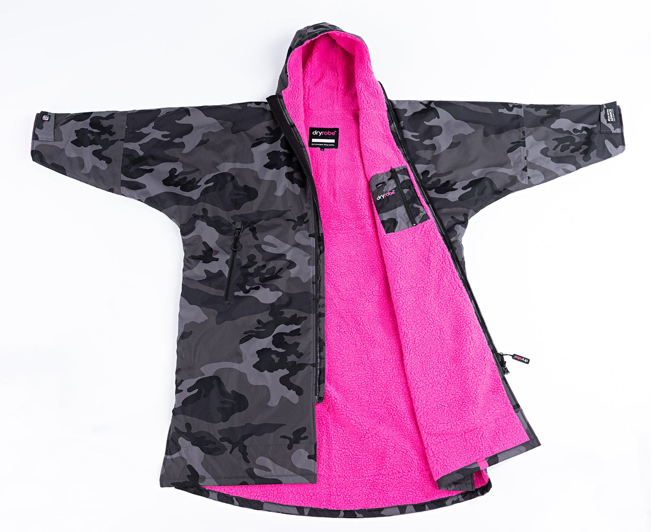Dryrobe Long Sleeve Black Camo Pink - Mangata Sport - TYR Swim Bike Run Triathlon