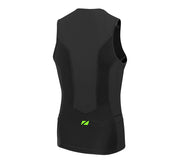 Men's Aquaflo Plus Sleeveless Tri Top Black/Green Zone3 - Mangata Sport - ZONE3 Swim Bike Run Triathlon