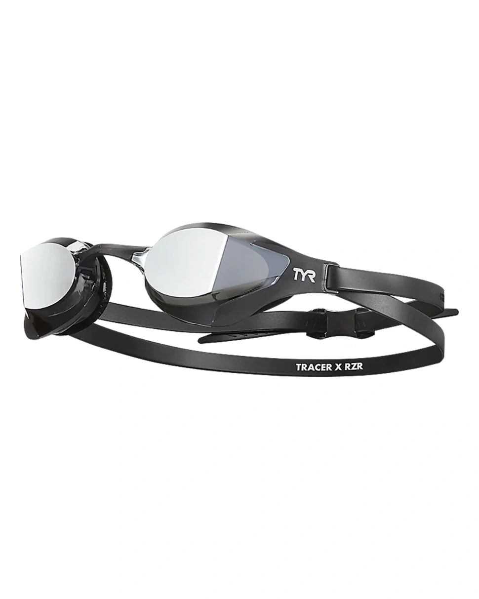 TYR Silver/Black/Black Tracer-X RVR Racing Mirrored Adult Goggles - Mangata Sport - TYR Swim Bike Run Triathlon