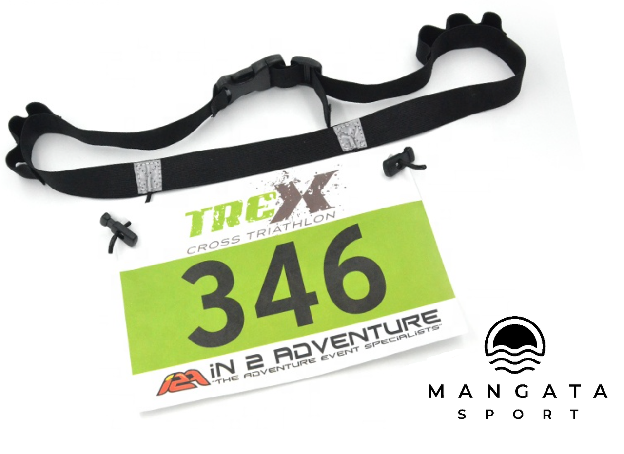 Triathlon race number belt with gel holders - Mangata Sport - Mangata Sport Swim Bike Run Triathlon