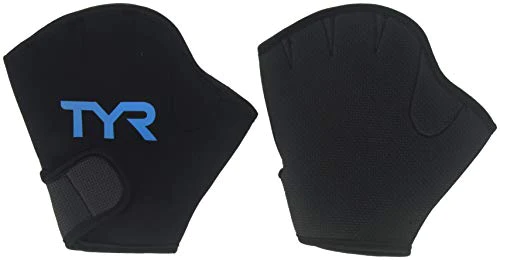 TYR Black/Blue Aquatic Resistance Gloves - Mangata Sport - TYR Swim Bike Run Triathlon